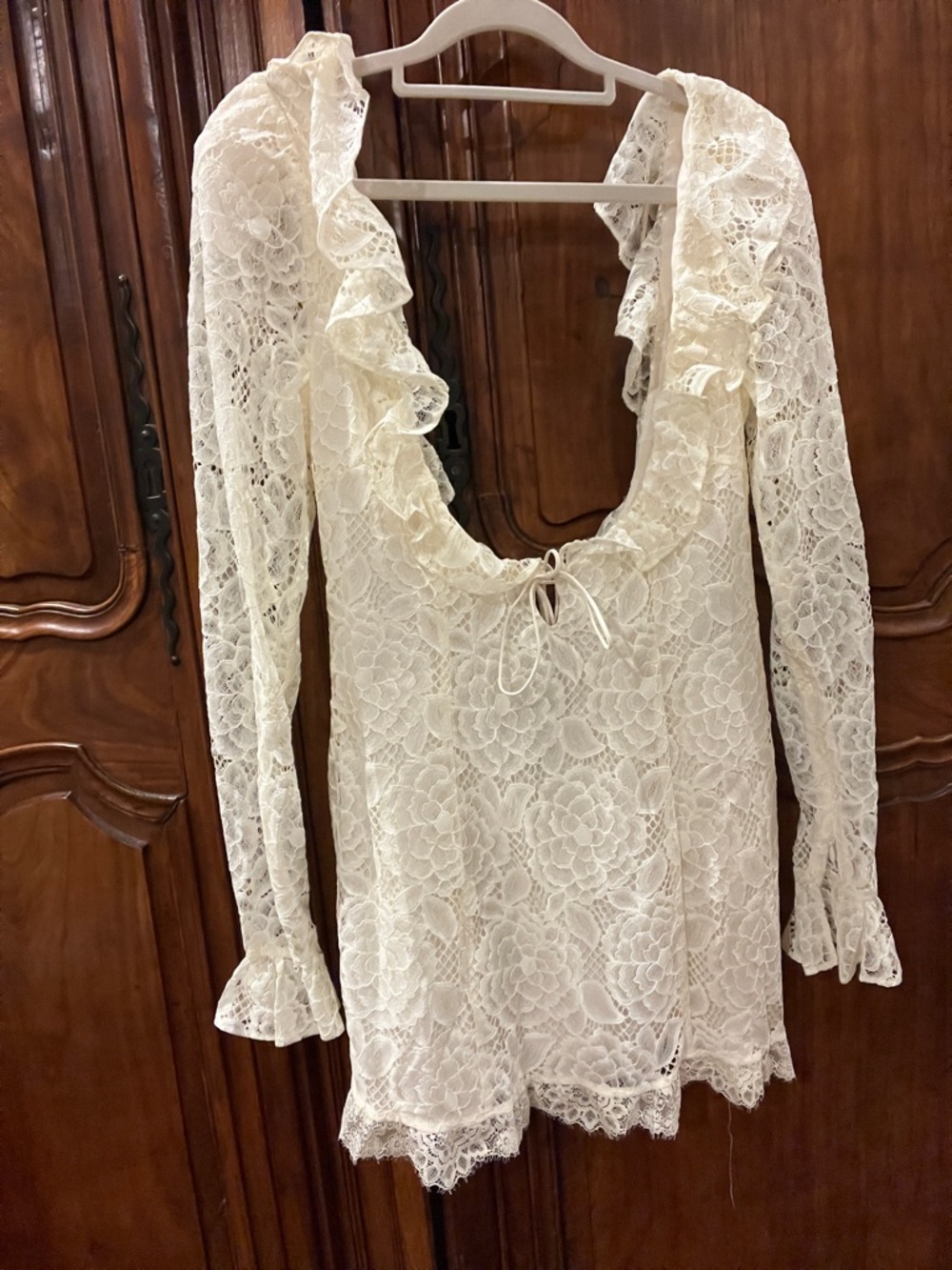 For Love & Lemons Romantic Cream Lace Mini Dress NEW - Picture 2 of 13